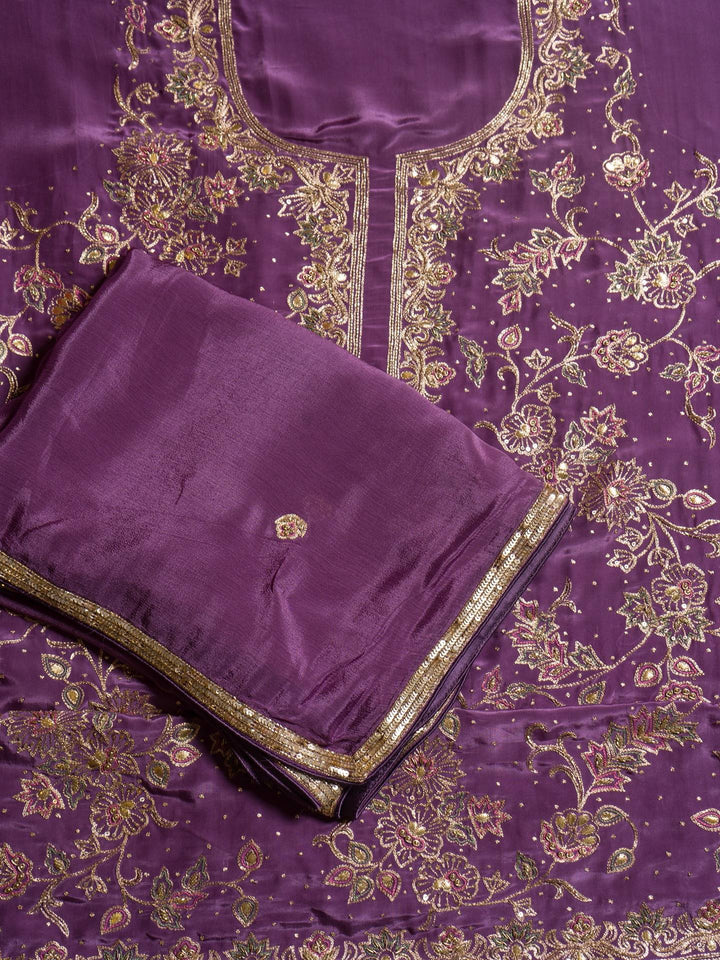 Crepe Suit Piece With Zardosi Work in