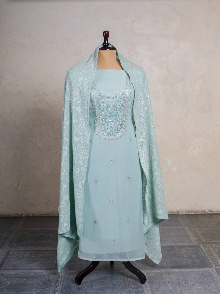 Georgette Suit Piece with Zardozi work in