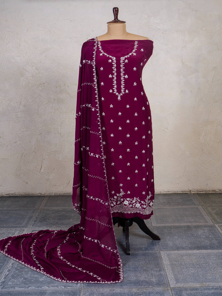 Crepe Suit Piece With Zardosi Work in