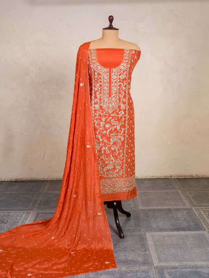 Crepe Suit Piece With Zardosi Work in