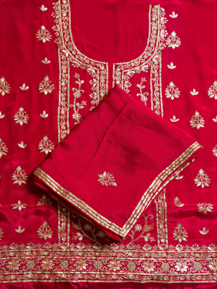 Crepe Suit Piece With Zardosi Work in