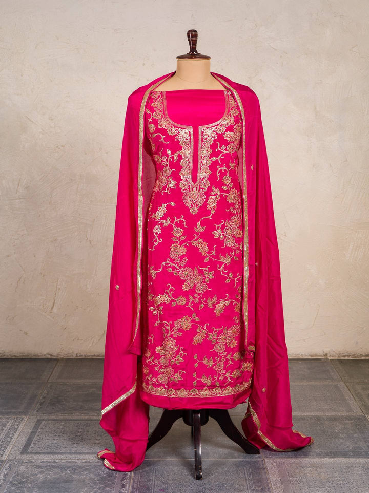 Crepe Suit Piece With Zardosi Work in