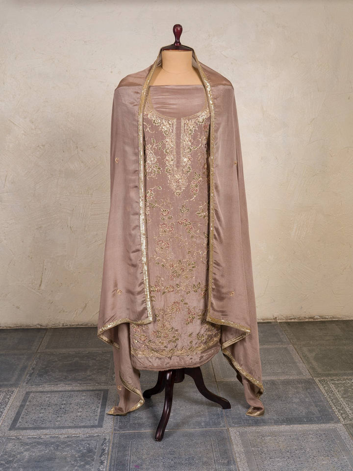 Crepe Suit Piece With Zardosi Work in