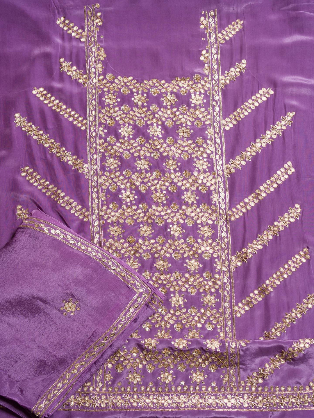 Crepe Suit Piece With Zardosi Work in