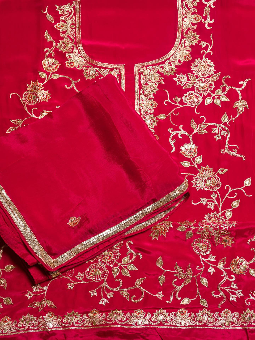 Crepe Suit Piece With Zardosi Work in