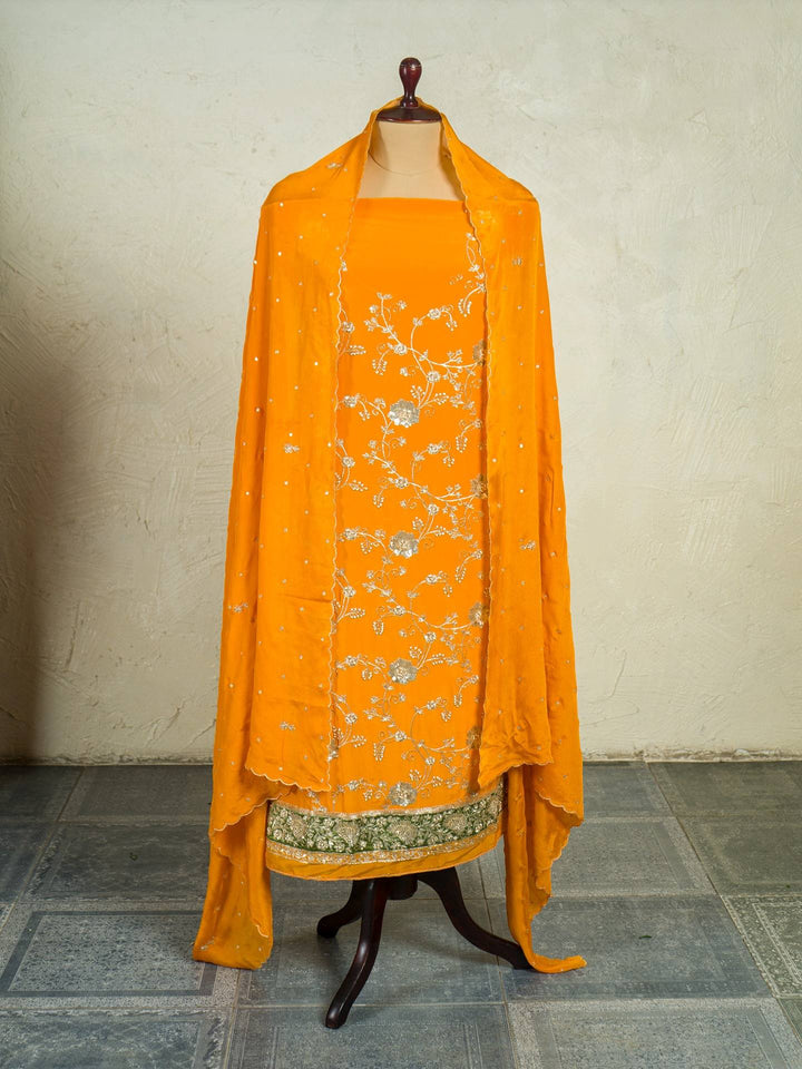 Crepe Suit Piece With Zardosi Work in