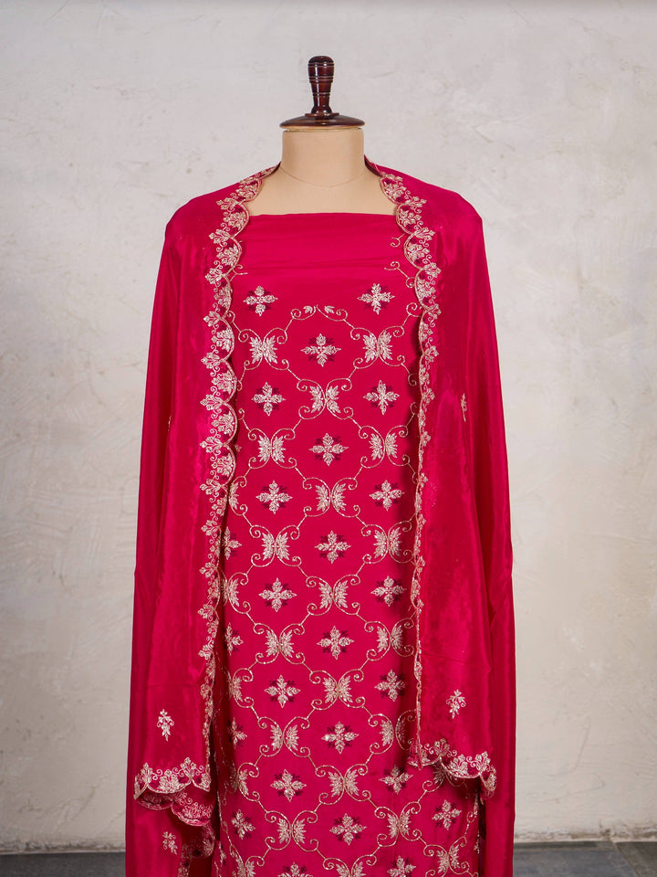 Crepe Suit Piece With Zardosi Work in