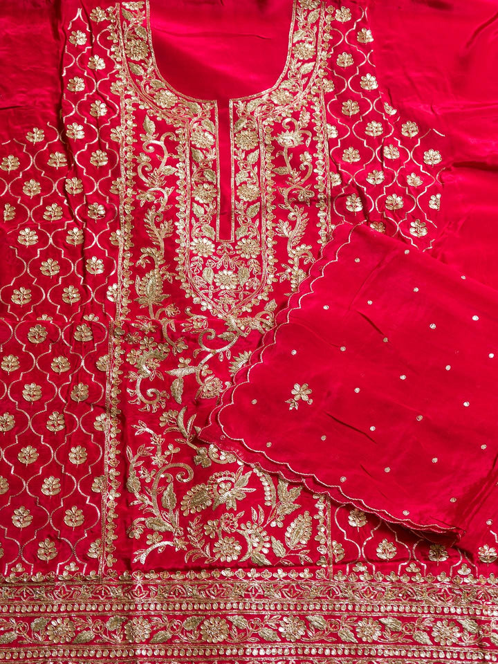 Crepe Suit Piece With Zardosi Work in