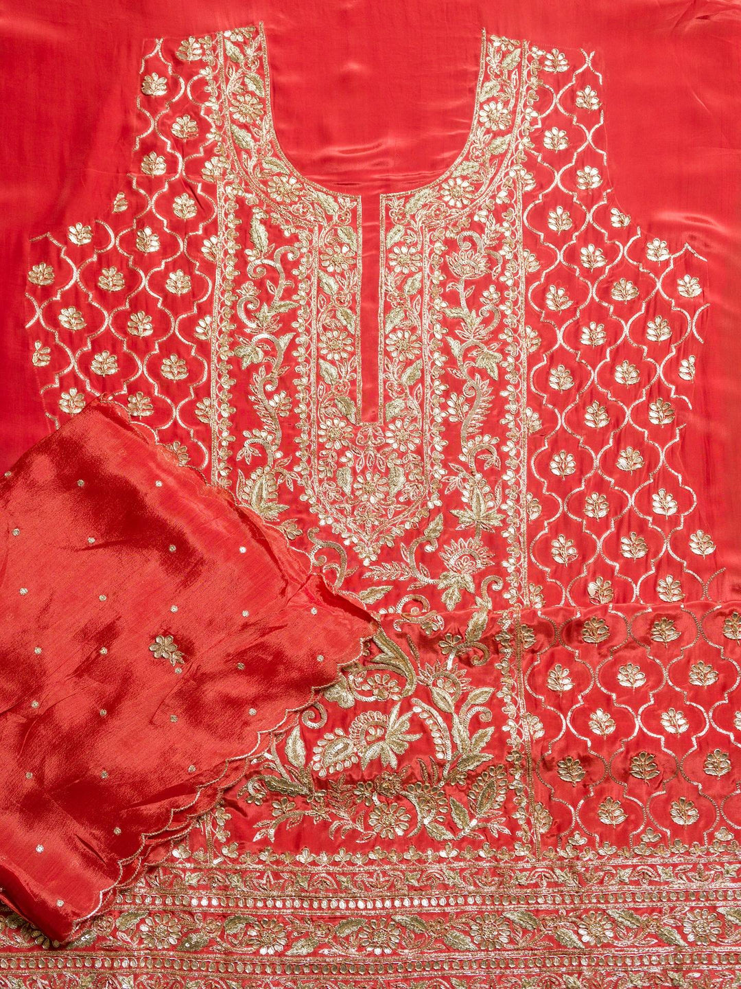 Crepe Suit Piece With Zardosi Work in