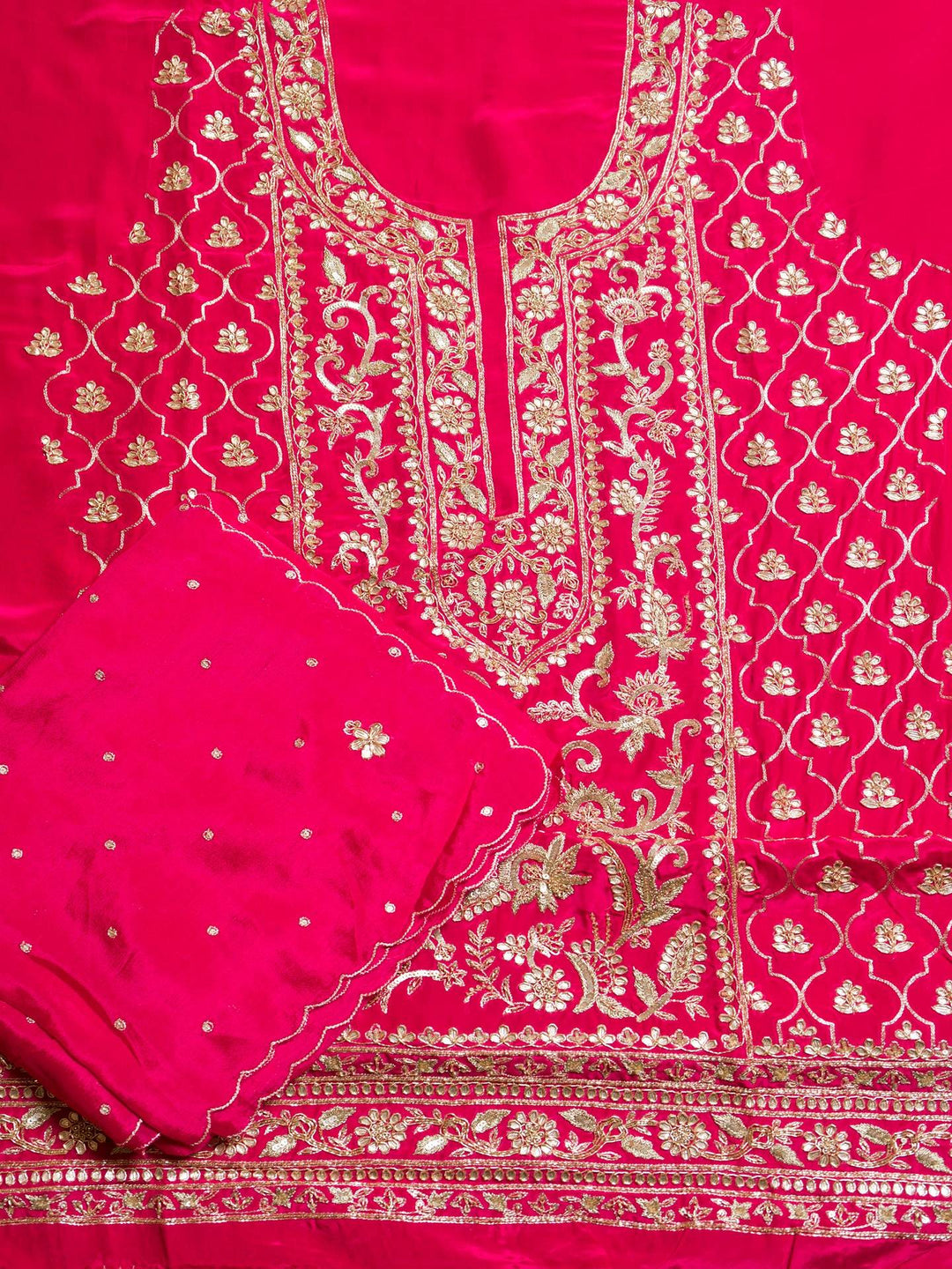 Crepe Suit Piece With Zardosi Work in