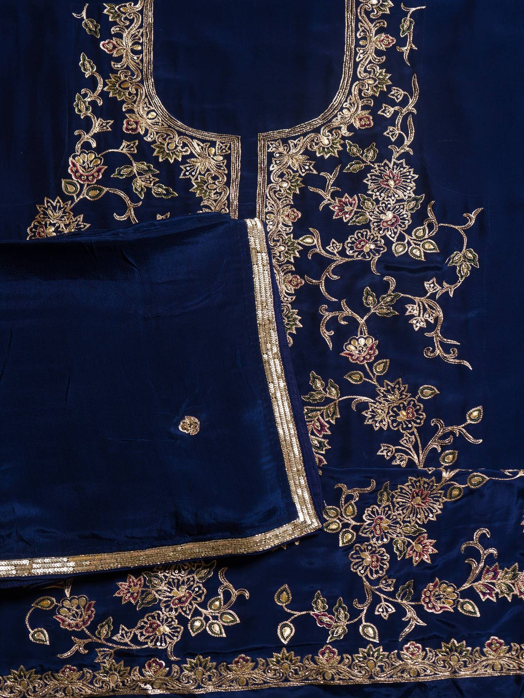 Crepe Suit Piece With Zardosi Work in