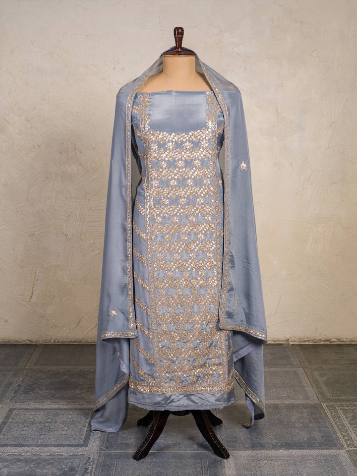 Crepe Suit Piece With Zardosi Work in