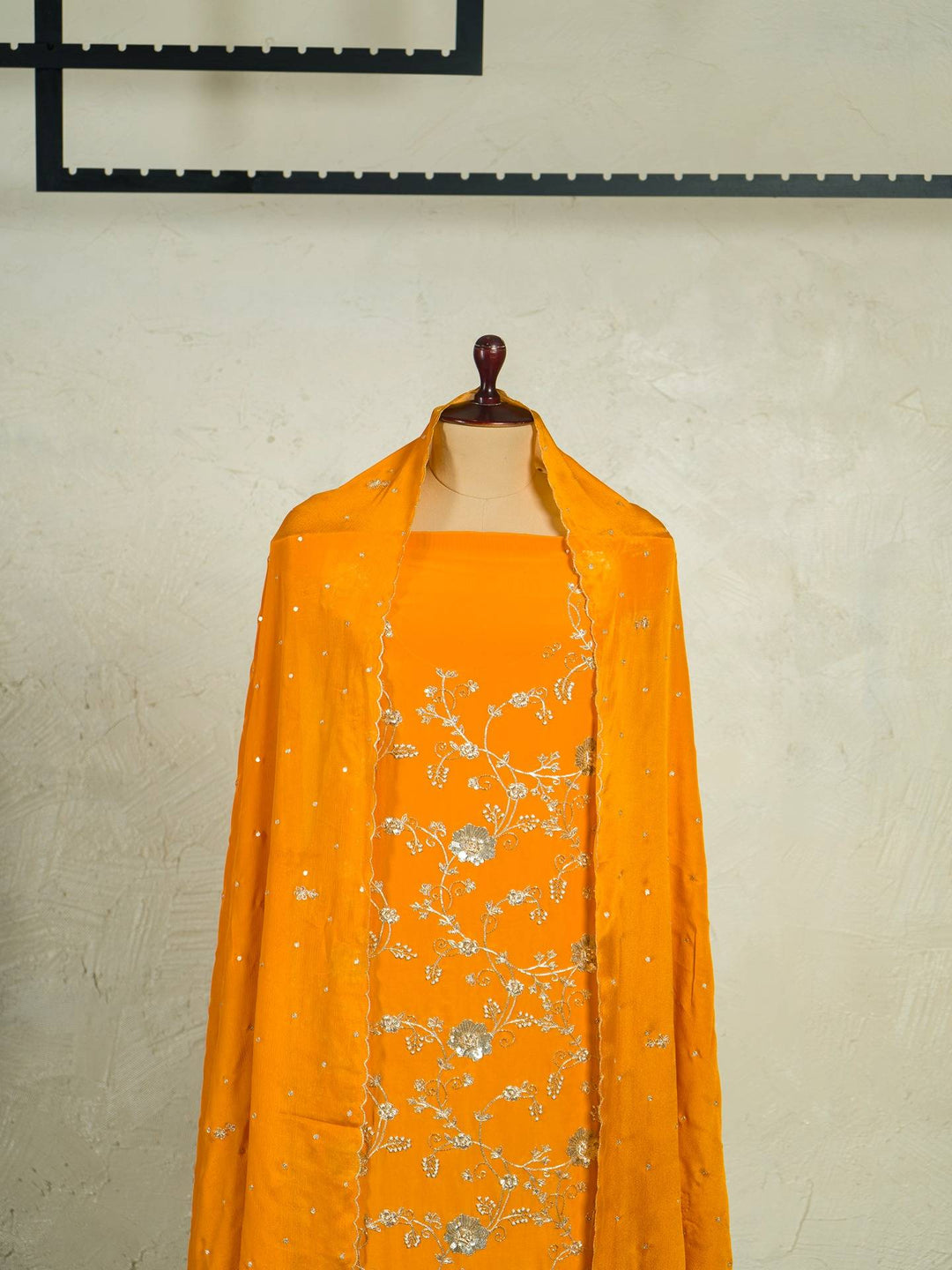 Crepe Suit Piece With Zardosi Work in