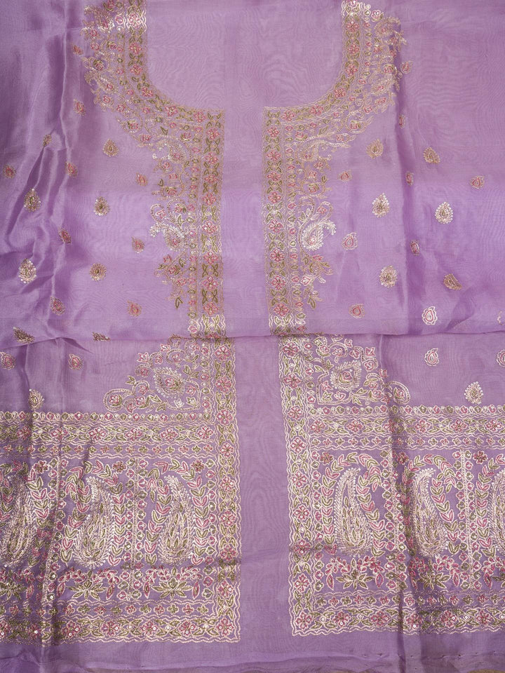 Organza Suit Piece With Zardosi Work in