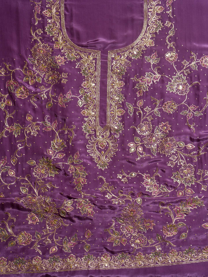 Crepe Suit Piece With Zardosi Work in