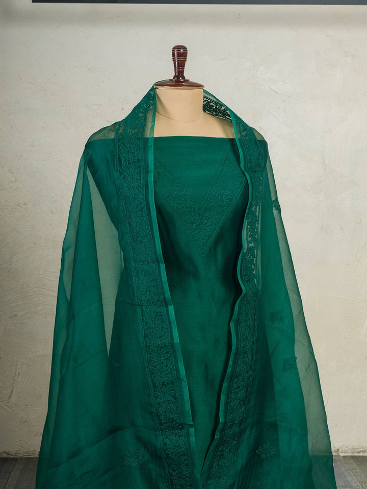 Chanderi Suit Piece With Aplic Work in