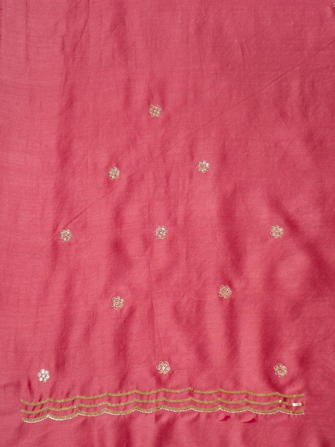 Chanderi Suit Piece With Aplic Work in