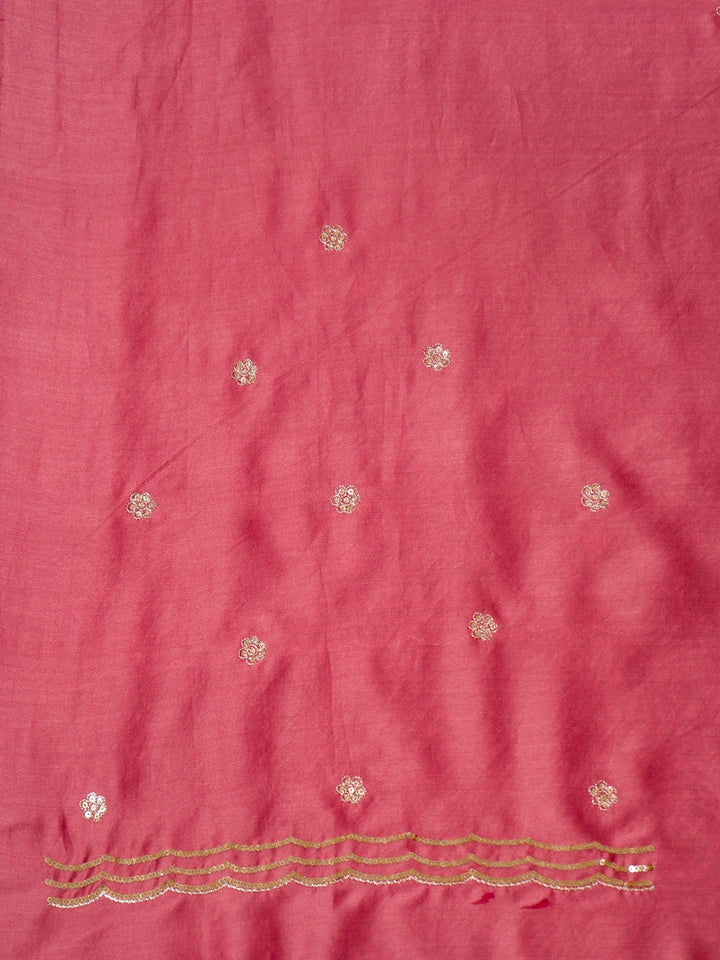 Chanderi Suit Piece With Aplic Work in