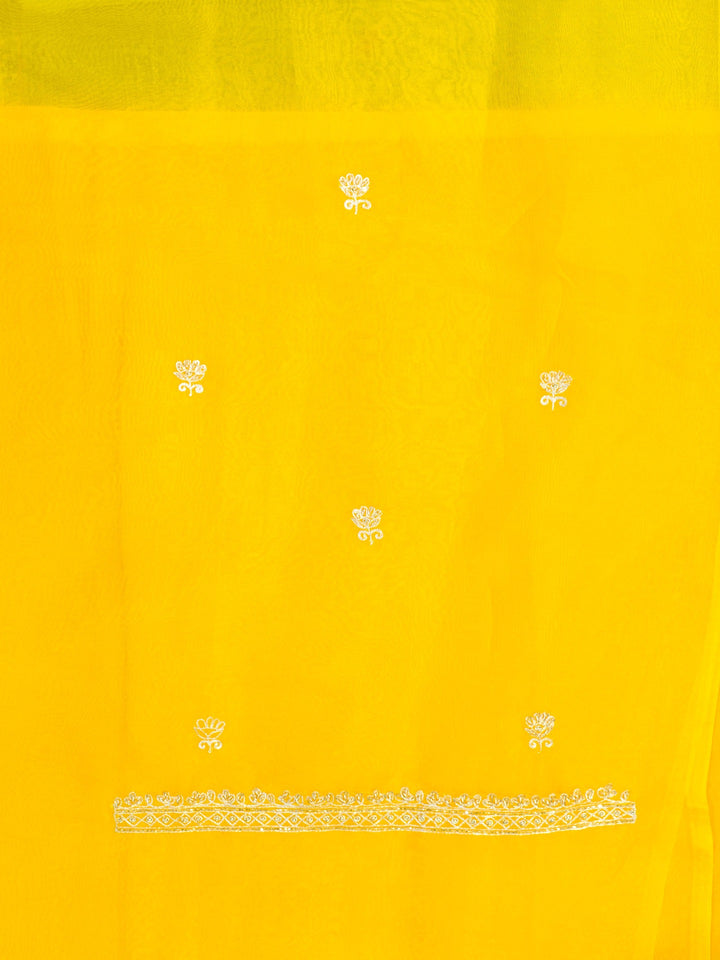 Printed Organza Suit Piece With Zardosi Handwork in