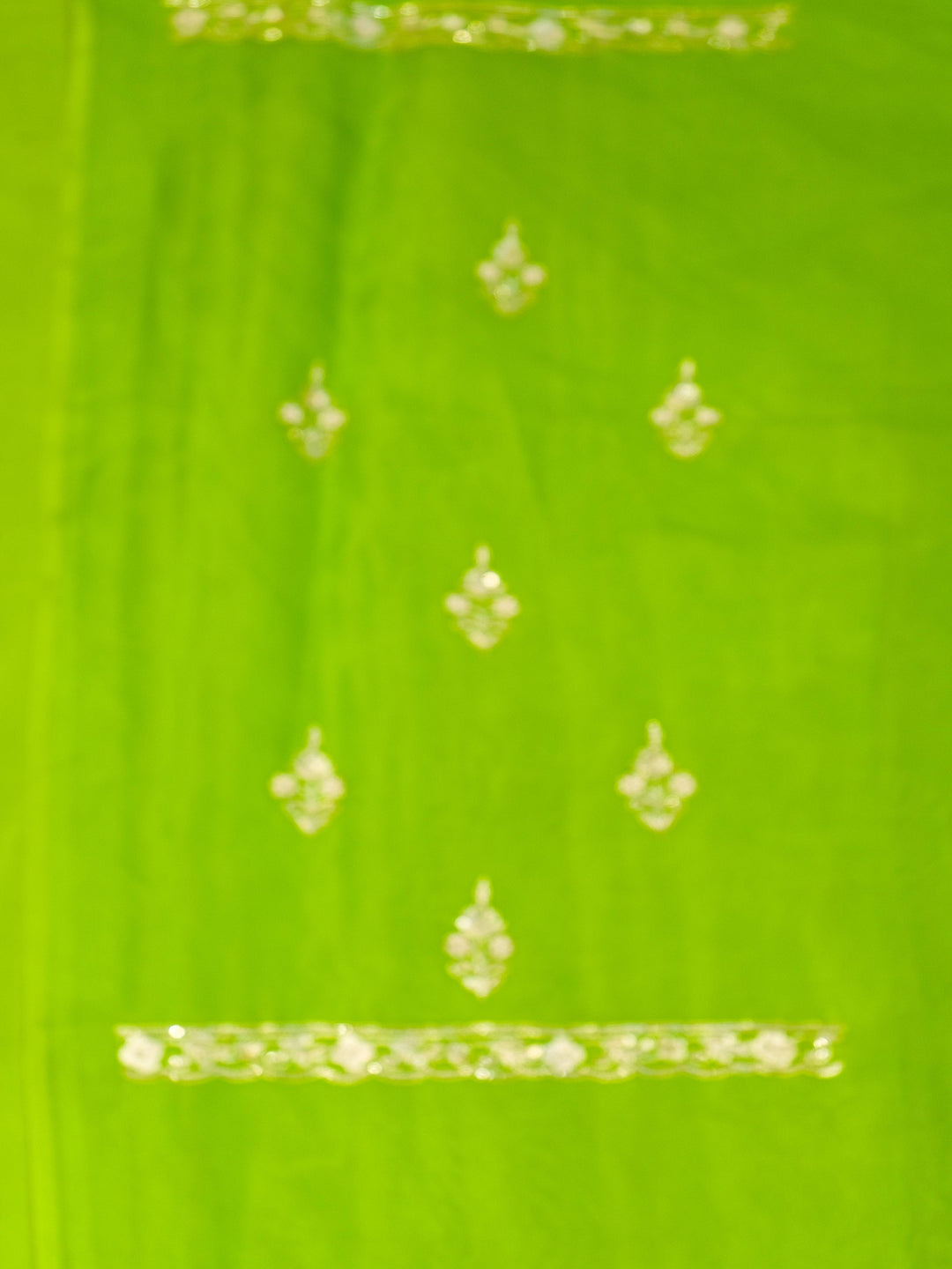 Printed Organza Suit Piece With Zardosi Handwork in