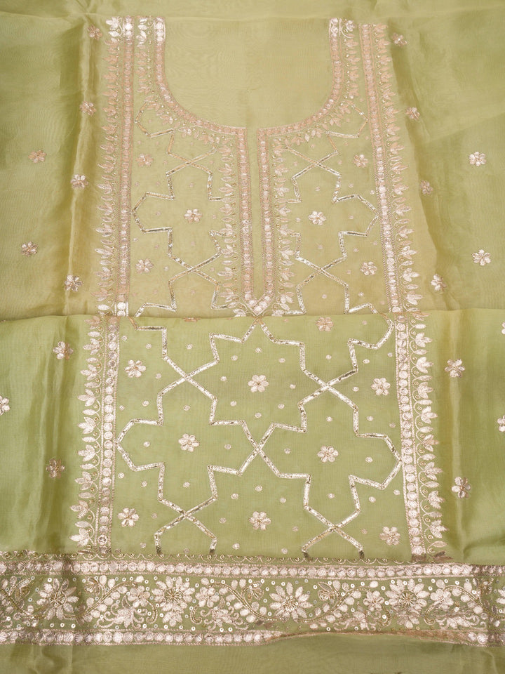 Organza Suit Piece With Zardosi Work in