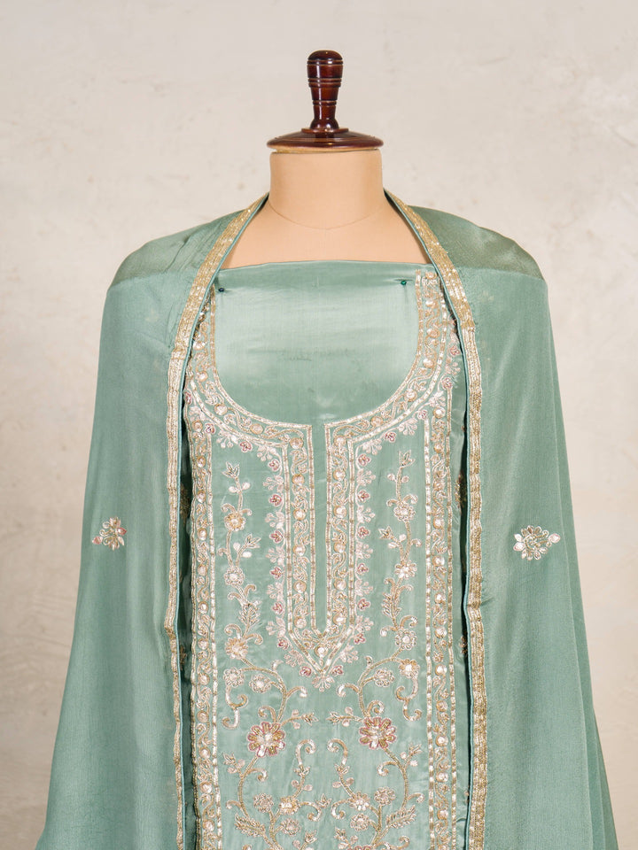 Crepe Suit Piece With Zardosi Work in