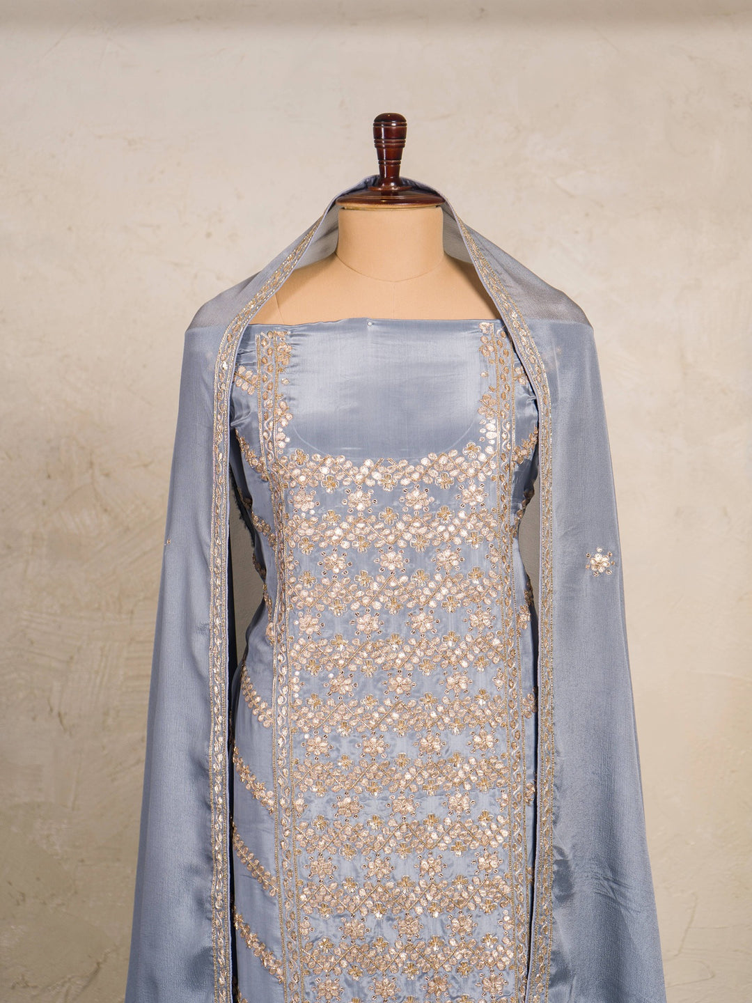 Crepe Suit Piece With Zardosi Work in