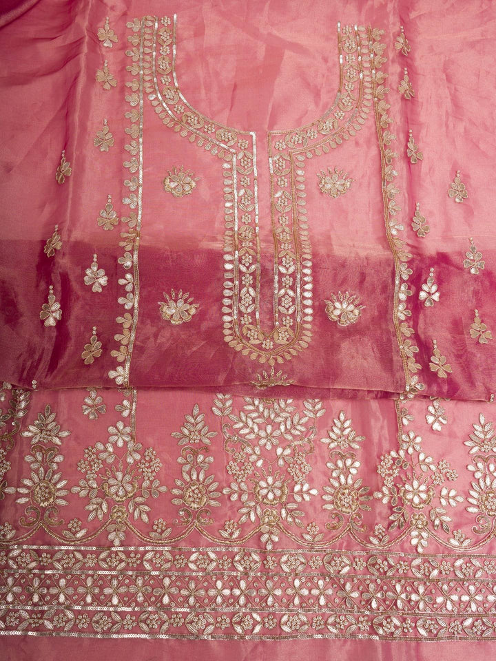 Pure Handwork Tissue Dusky Pink Suit Piece