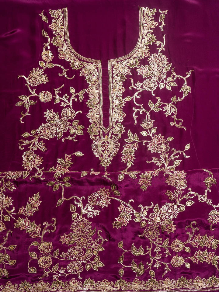 Crepe Suit Piece With Zardosi Work in