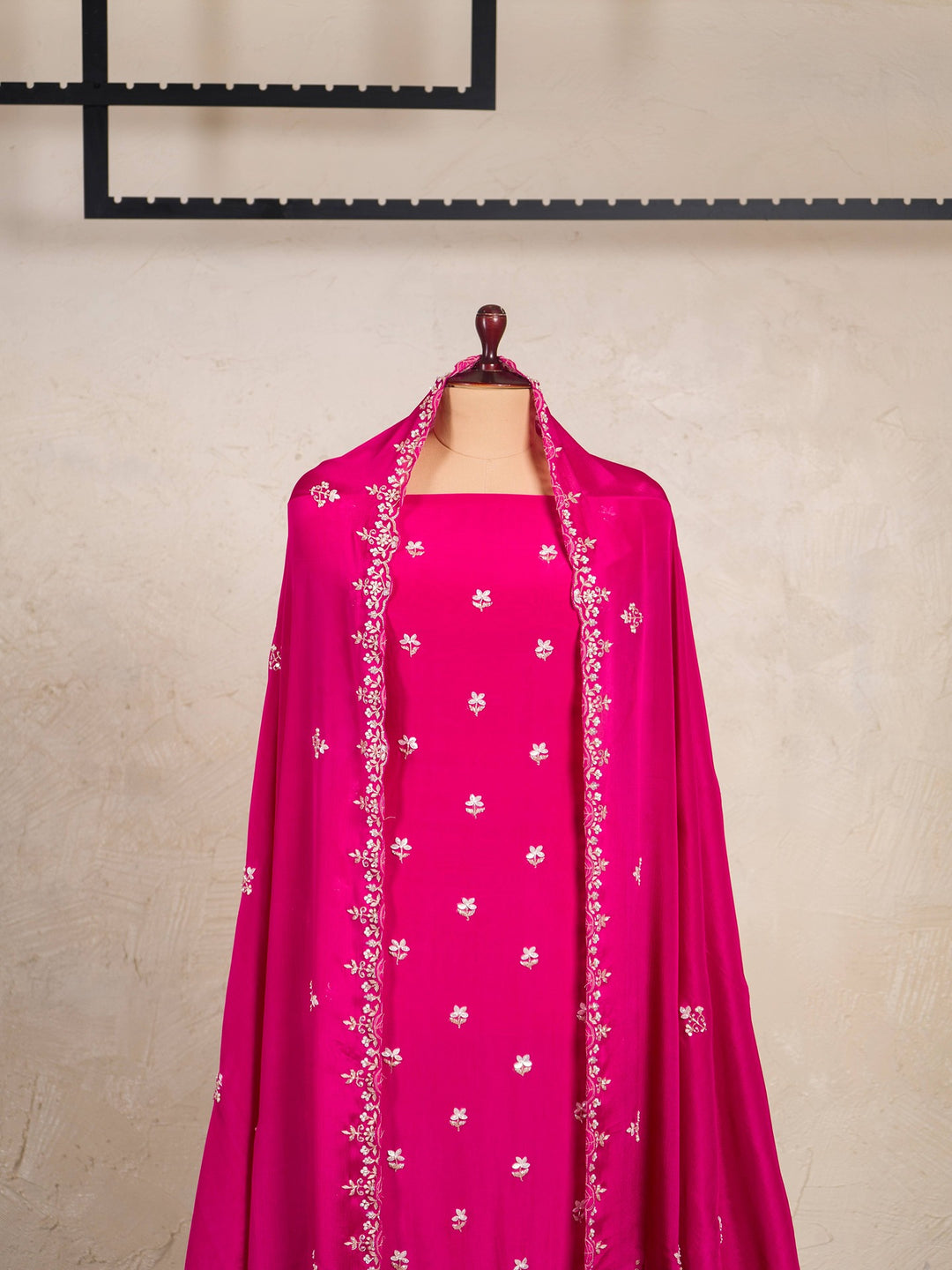 Crepe Suit Piece With Zardosi Work in