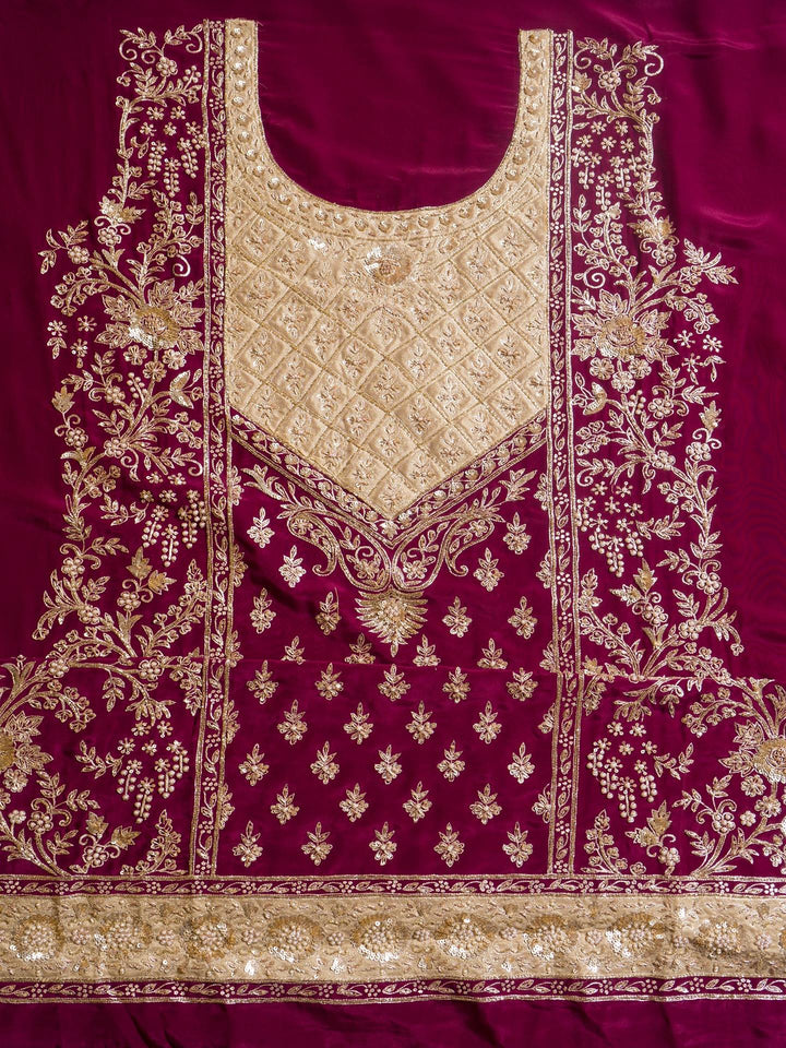 Crepe Suit Piece With Zardosi Work in