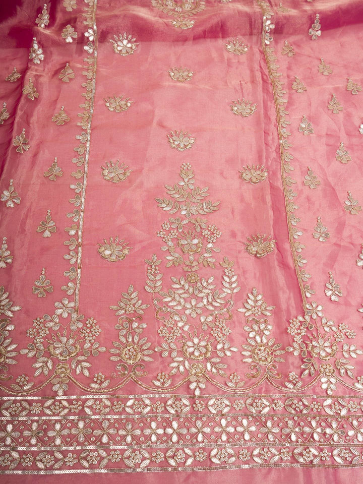 Pure Handwork Tissue Dusky Pink Suit Piece