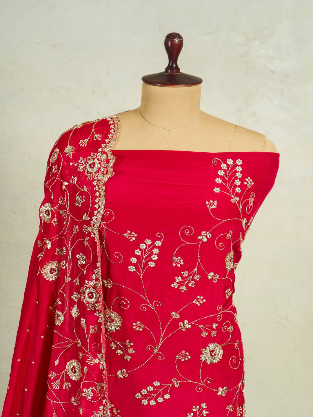 Crepe Suit Piece With Zardosi Work in