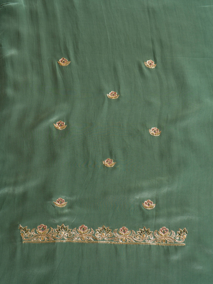 Crepe Suit Piece With Zardosi Work in