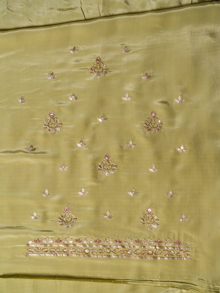 Crepe Suit Piece With Zardosi Work in