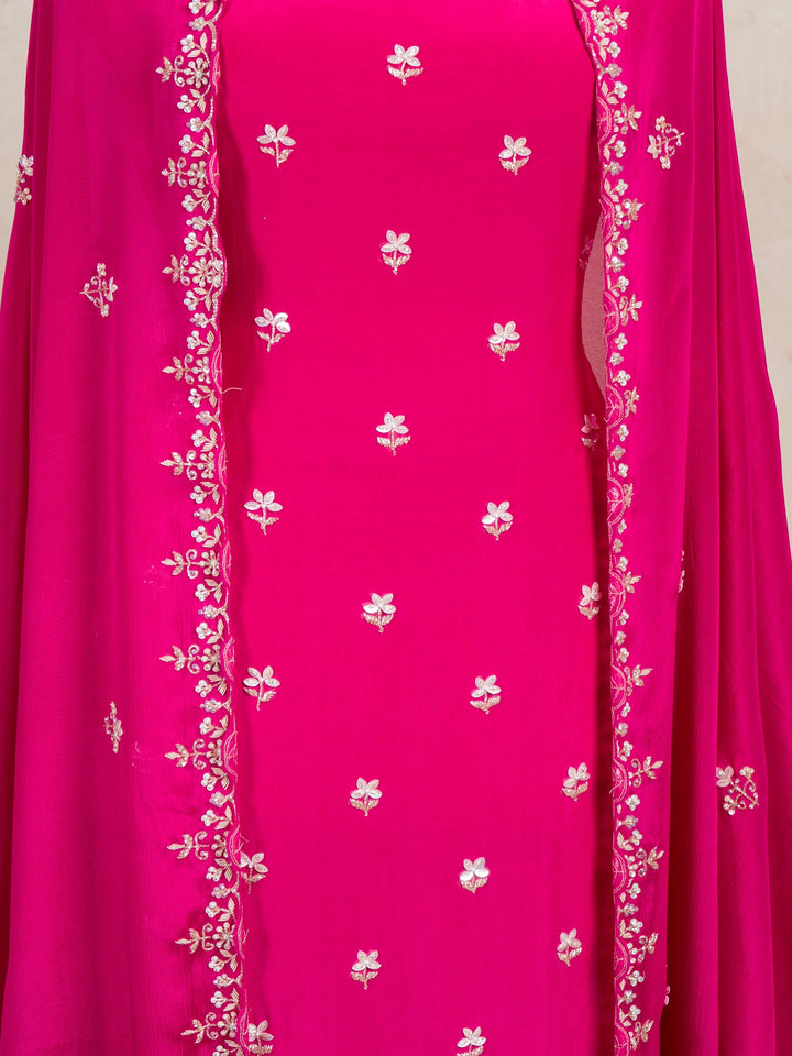 Crepe Suit Piece With Zardosi Work in