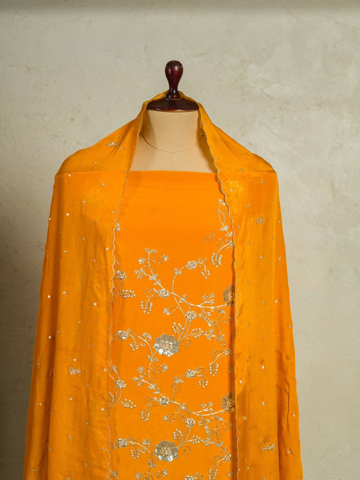 Crepe Suit Piece With Zardosi Work in