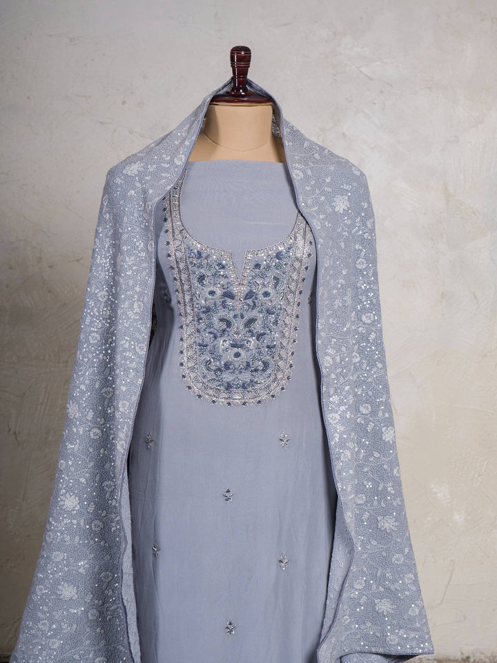 Georgette Suit Piece with Zardozi work in