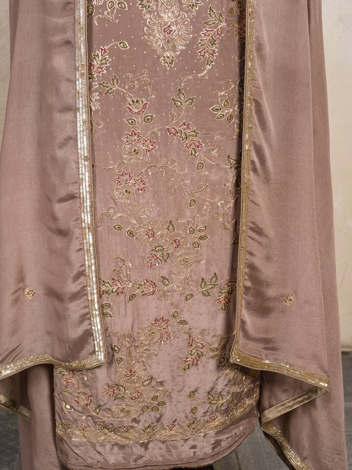 Crepe Suit Piece With Zardosi Work in