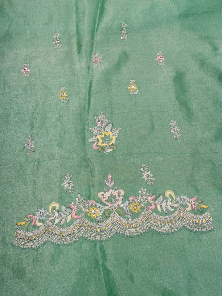 Pure Handwork Tissue Green Suit Piece