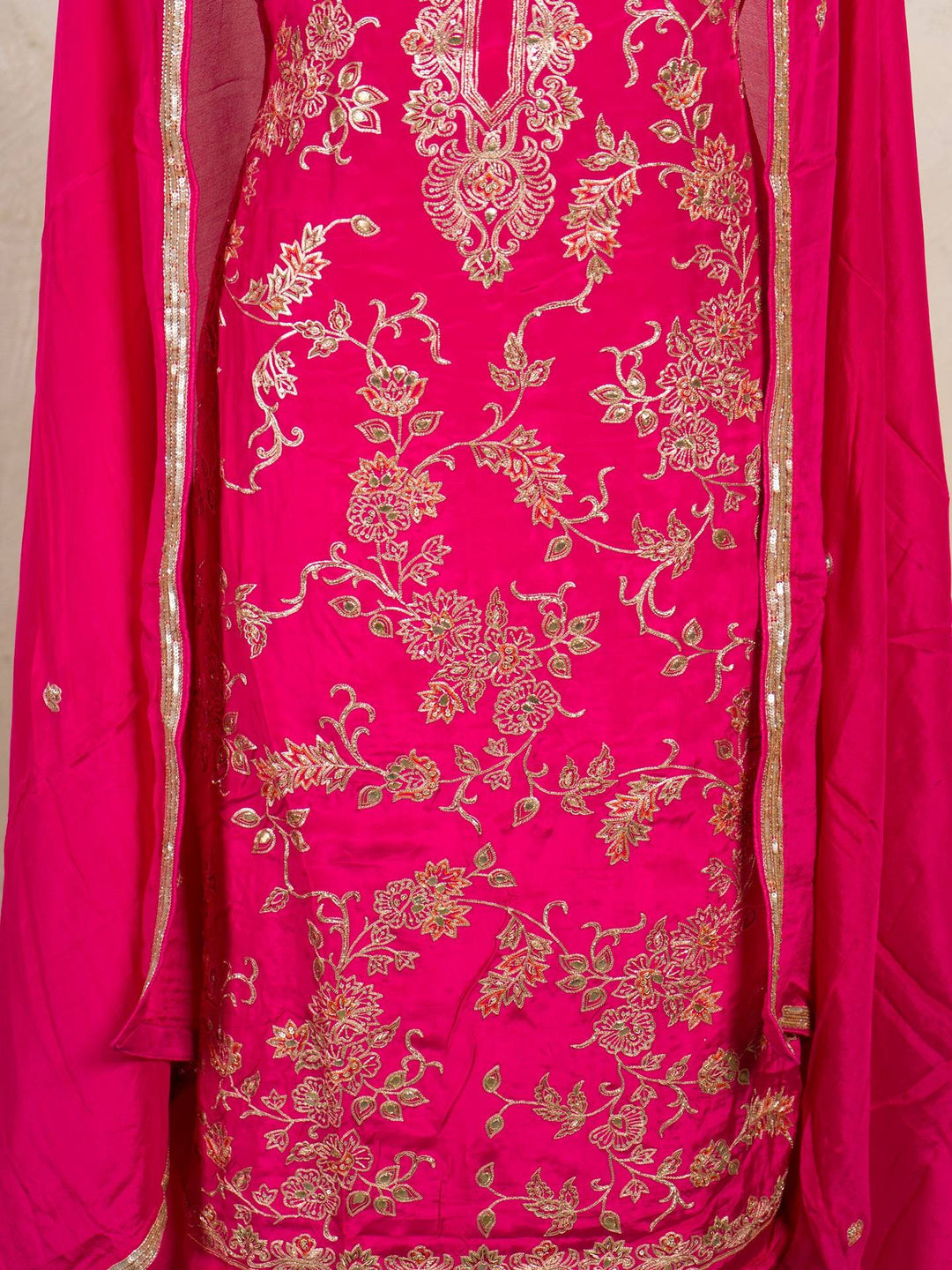 Crepe Suit Piece With Zardosi Work in