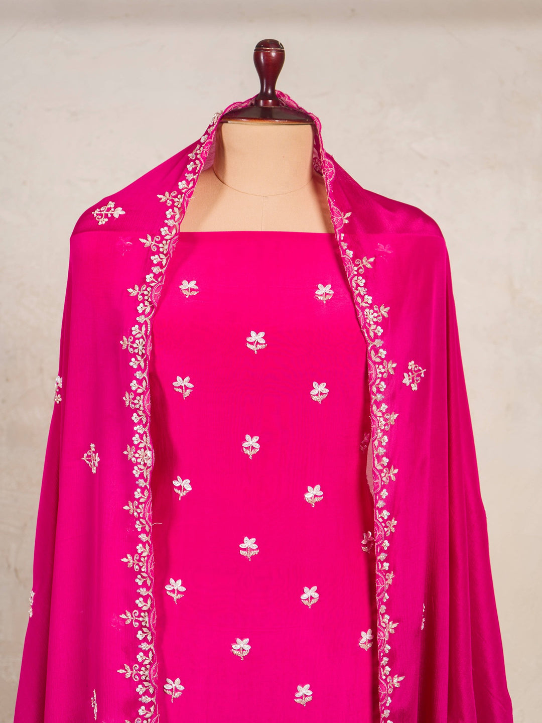 Crepe Suit Piece With Zardosi Work in