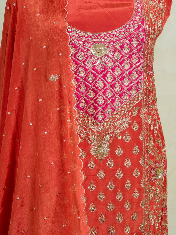 Crepe Suit Piece With Zardosi Work in