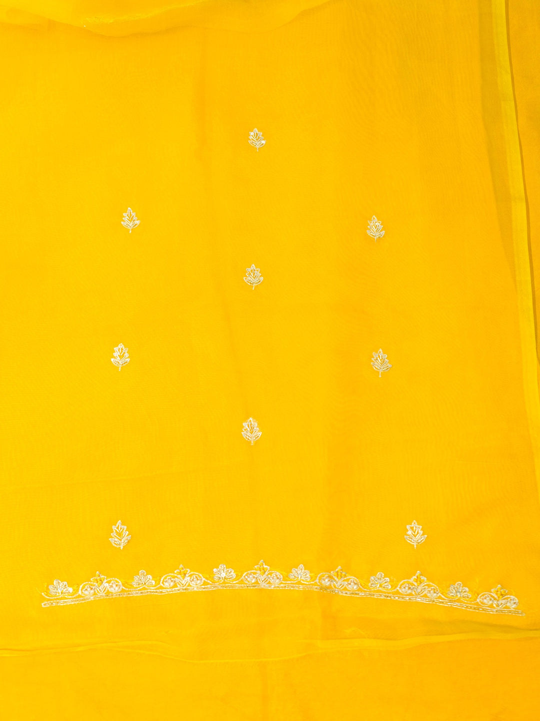 Printed Organza Suit Piece With Zardosi Handwork in