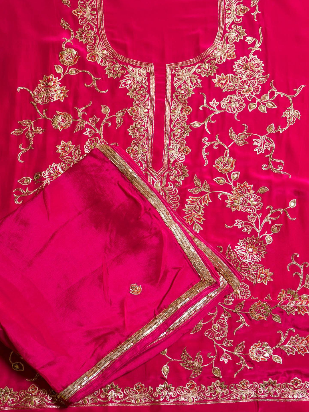 Crepe Suit Piece With Zardosi Work in