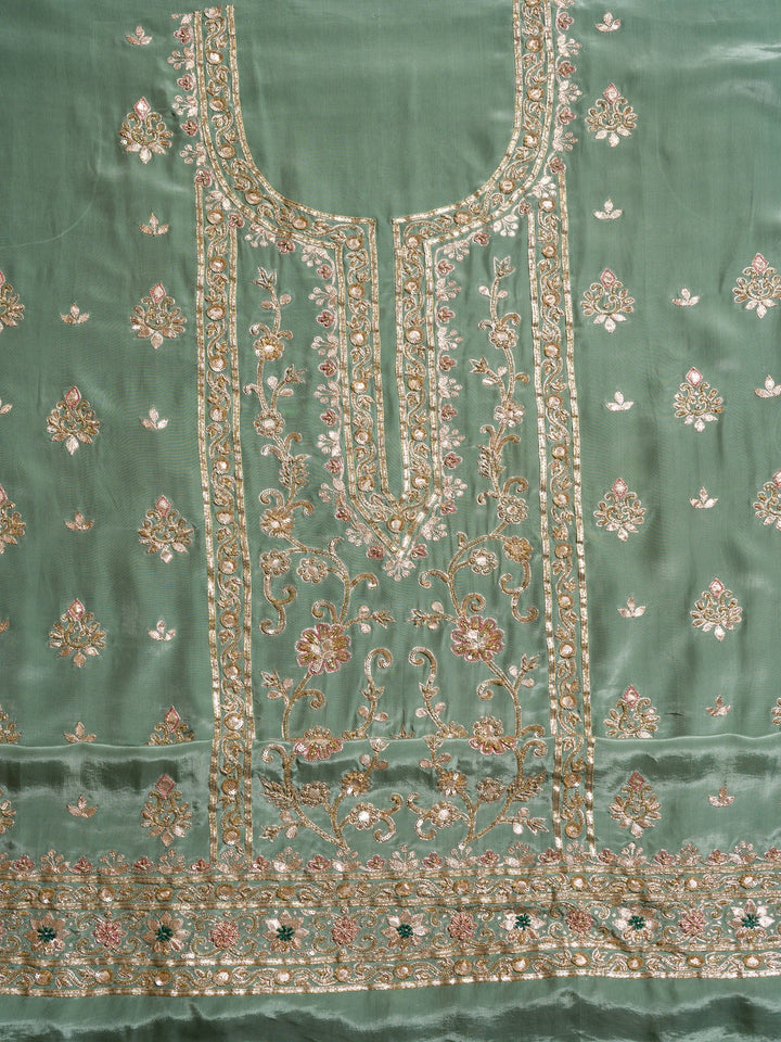 Crepe Suit Piece With Zardosi Work in