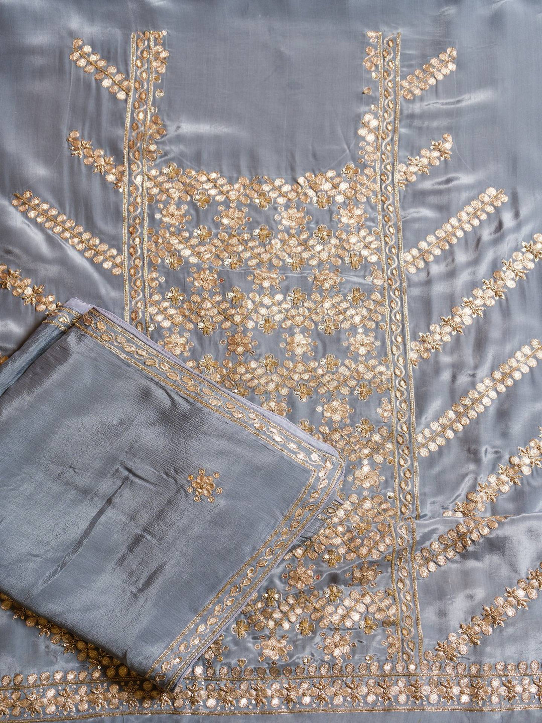 Crepe Suit Piece With Zardosi Work in