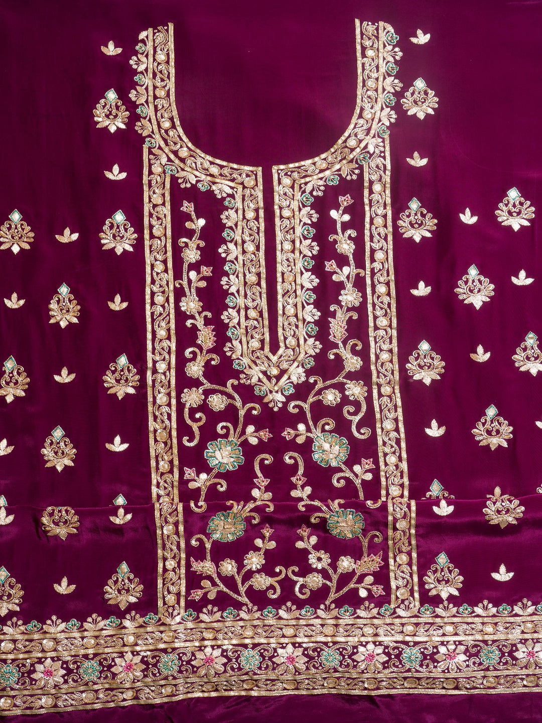 Crepe Suit Piece With Zardosi Work in